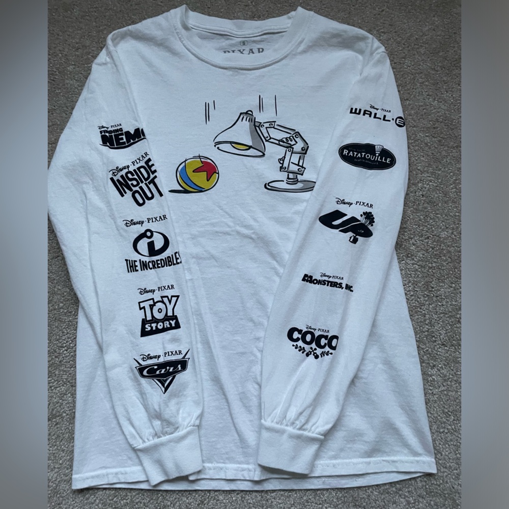 Pixar long sleeve shirt, size small, white. Make me an offer!!